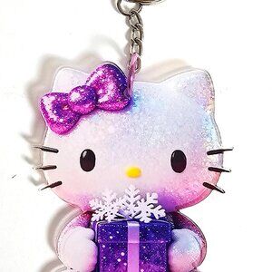 Hello Kitty Keychain Sanrio Glitter Galaxy Gift Kawaii 2D Acrylic Charm Present